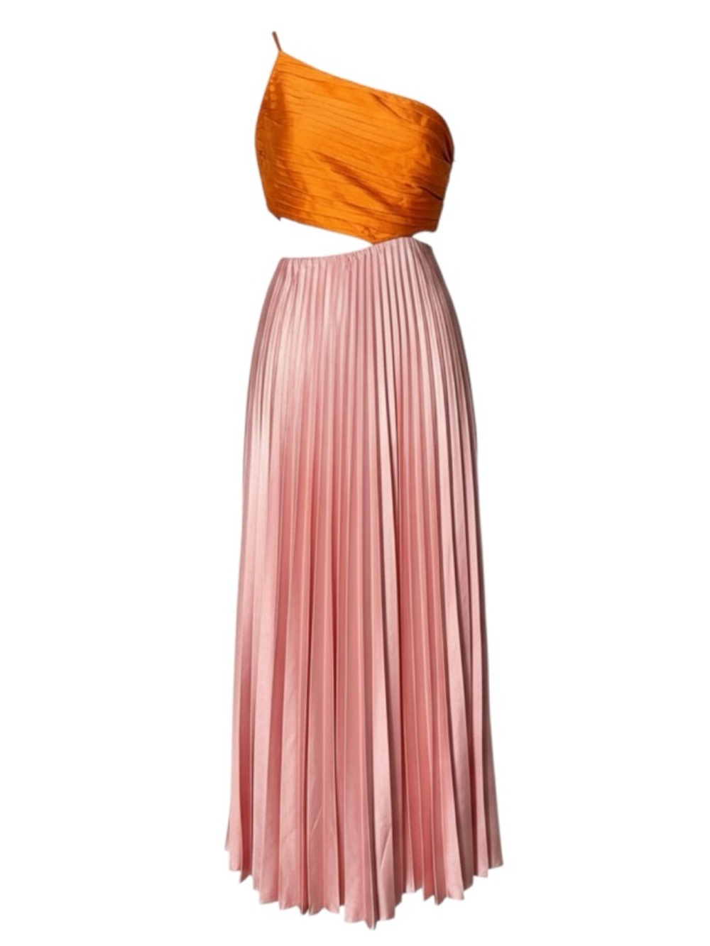 NWT AMUR Two-Tone Pleated Maxi Dress Size 4 - Picture 4 of 9